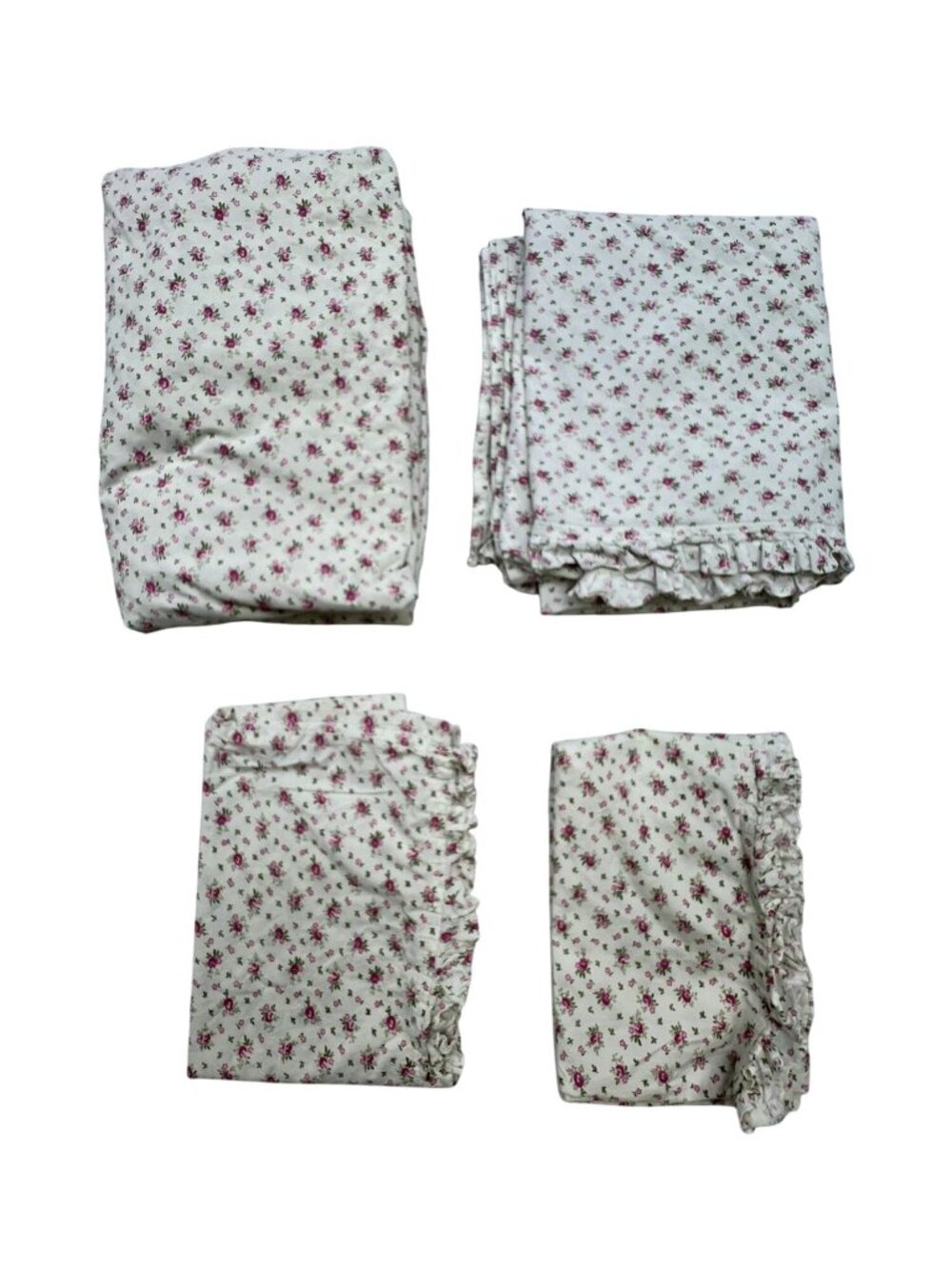 Melange Home Pink Floral All Over Print 100% Cotton Sheet Set Bedding